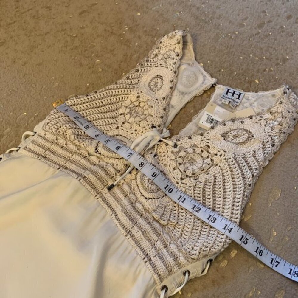 Haute Hippie Crochet Halter Lace-Up Dress - Picture 7 of 10